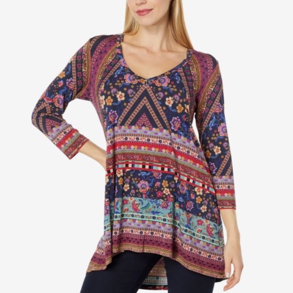 Johnny Was Cruz V Neck Swing Tunic - Picture 11 of 11